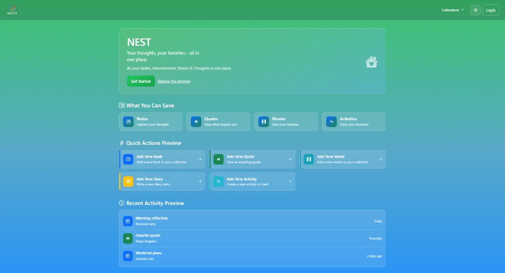 Nest project interface preview